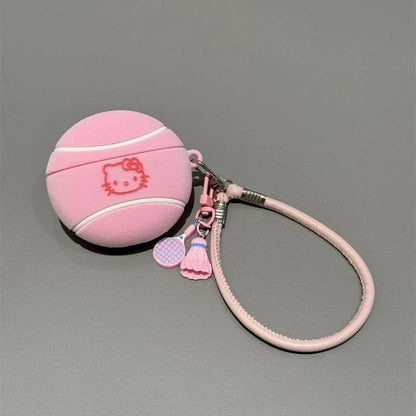 Hello Kitty Pink Tennis Ball AirPod Case with Bracelet Charm