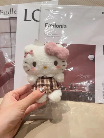 Hello Kitty Plaid Dress Doll Keychain