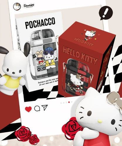 Sanrio Two-Tone Water Bottle with Dual Drinking Spouts – 640ml