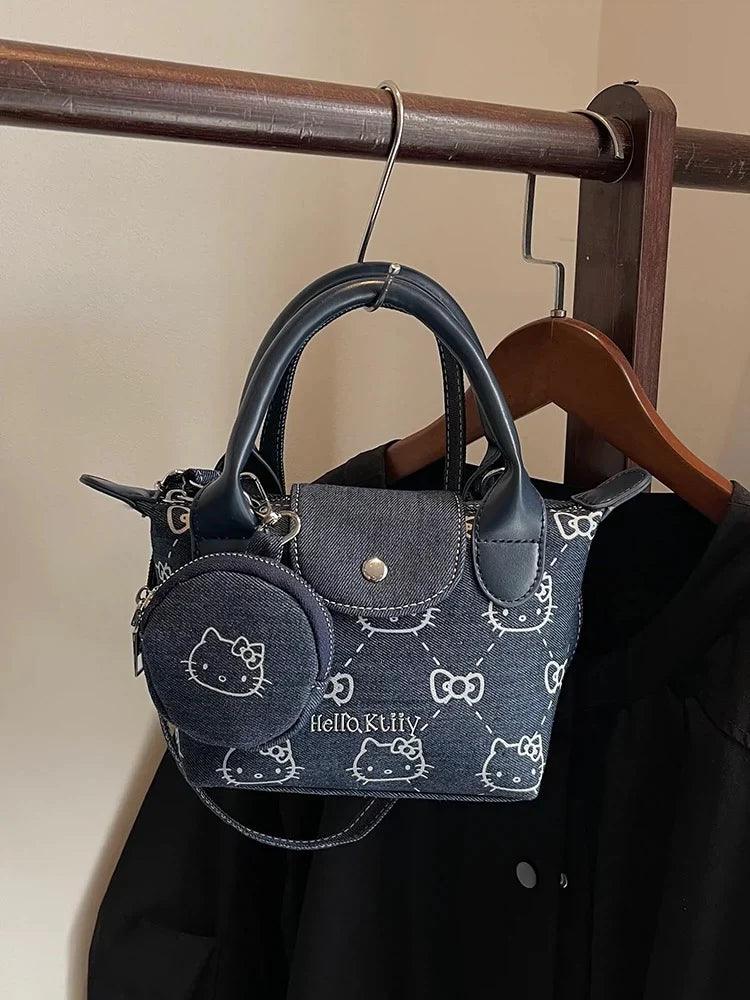 hello kitty denim backpack Hello Kitty Denim Dazzle Dumpling Bag – In Kawaii Shop