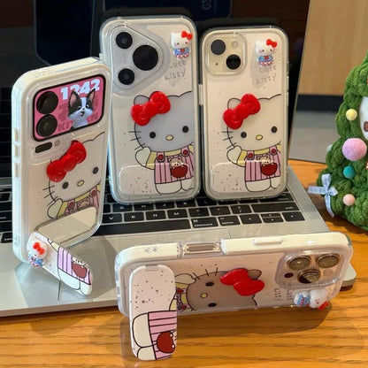 3D Hello Kitty Clear Phone Case With Mirror for iPhone