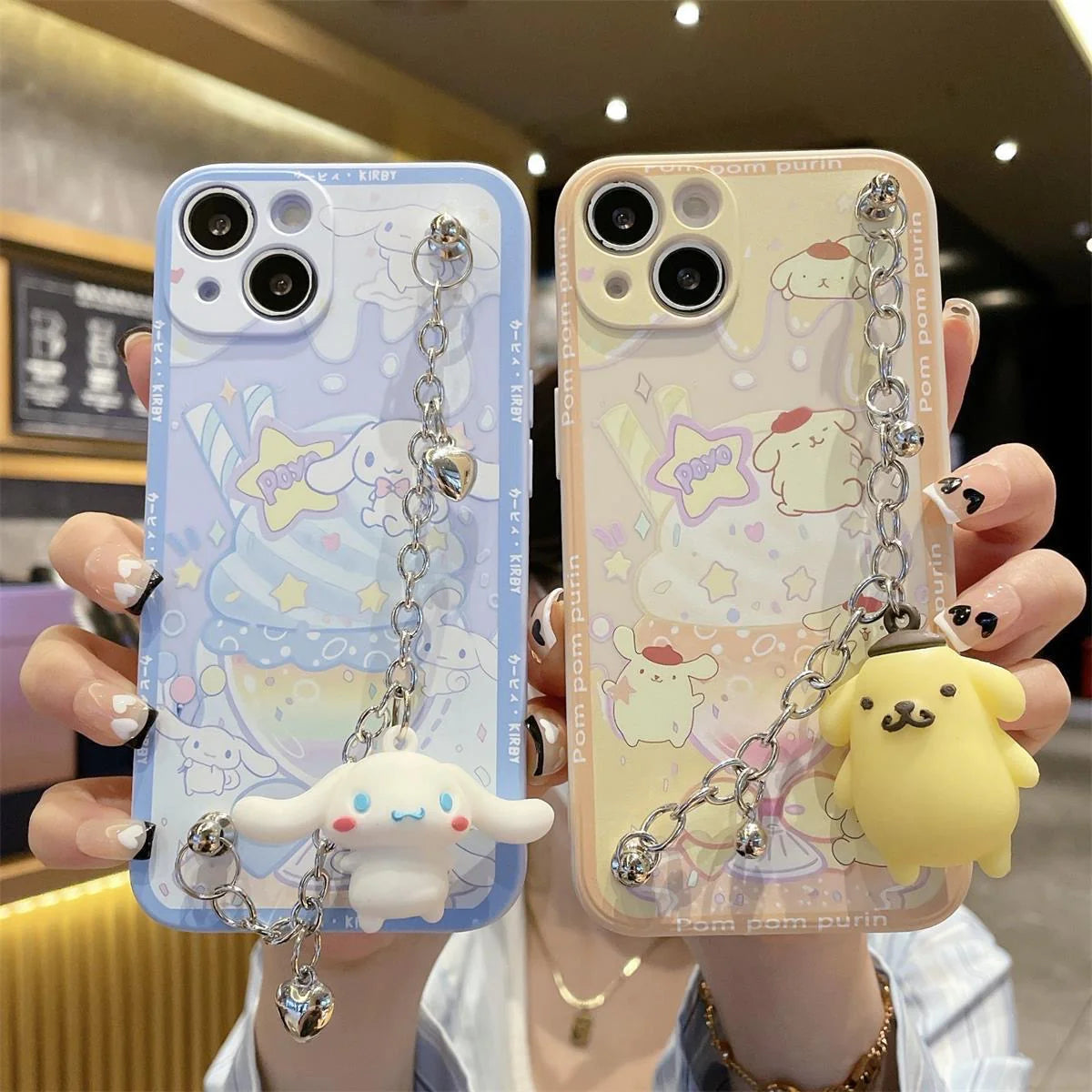 Sanrio Phone Case with Figure Charm