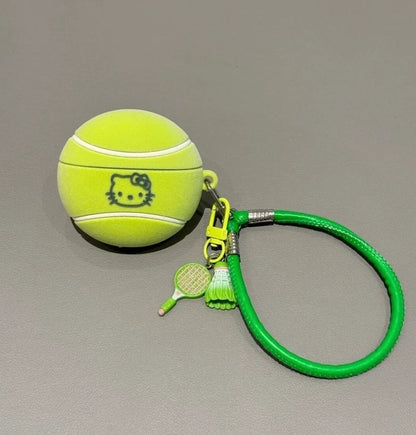 Hello Kitty Pink Tennis Ball AirPod Case with Bracelet Charm