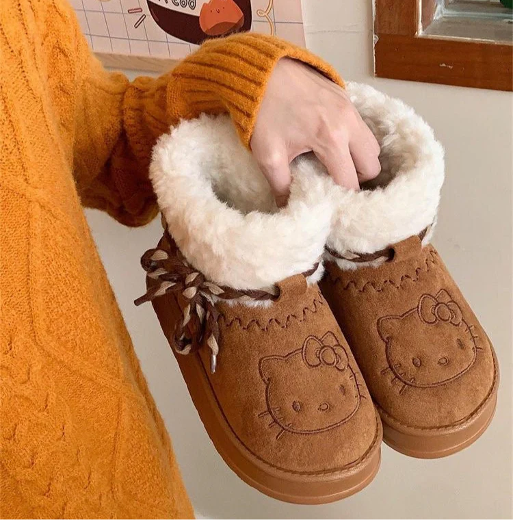 Hello Kitty Cozy Low-Top Furry Snow Boots