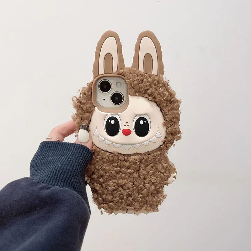 Labubu Fluffy Pal Art Toy Phone Case In Kawaii Shop Labubu Fluffy Pal Art Toy Phone Case In Kawaii Shop