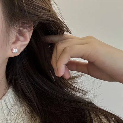 Cute Hello Kitty Stud Earrings Sweet Girl Minimalist Ear Jewelry