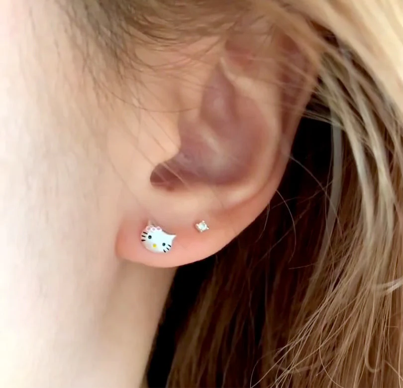 Silver HK Stud Earrings– Matte Finish