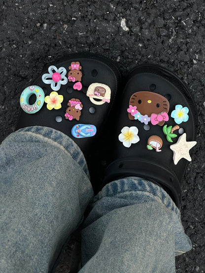 Tan Hellokitty Charms Cute Pack Pins Shoe Decoration Croc Accessories for Croc Bags Clogs Slides