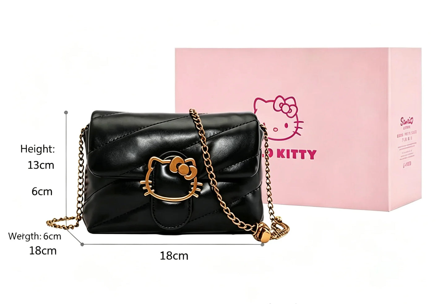 Kitty Quilted Chain Crossbody Bag