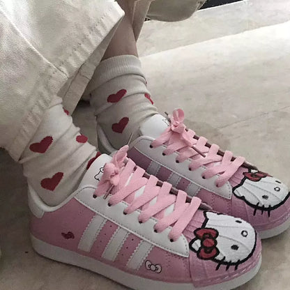 Cinnamoroll & Hello Kitty Kawaii Face Sneakers