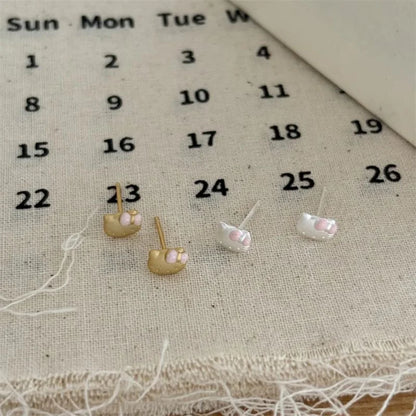 Cute Hello Kitty Stud Earrings Sweet Girl Minimalist Ear Jewelry