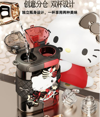 Sanrio Two-Tone Water Bottle with Dual Drinking Spouts – 640ml