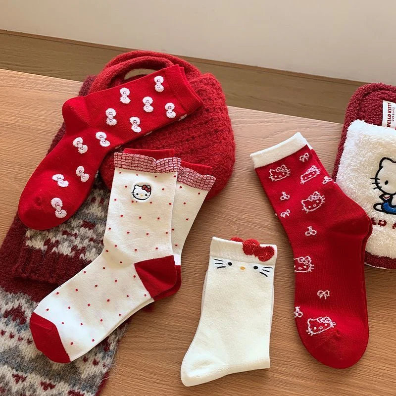 Hello Kitty Merry & Bright Socks 4 Pic Set