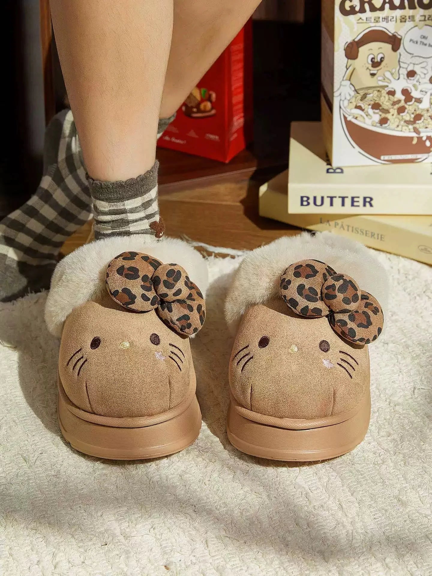 Hello Kitty Fuzzy Slippers – Cozy & Cute Indoor/Outdoor Wear