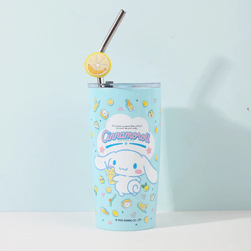 Sanrio Stainless Steel Tumblers  with Lid and Straw