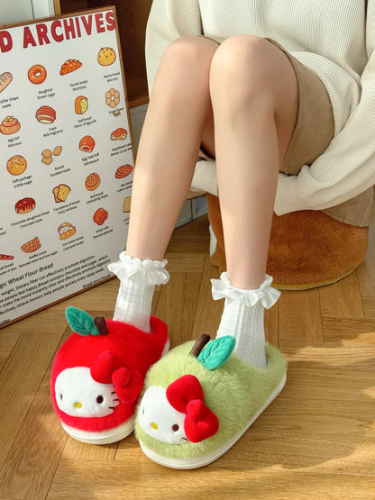 Hello Kitty Apple & Pear Plush Slippers
