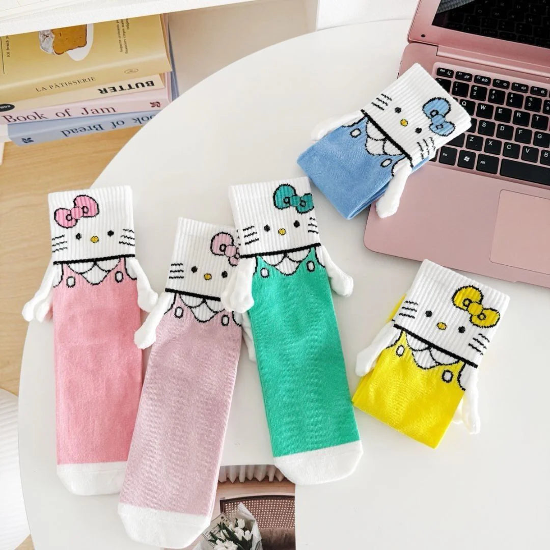 Hello Kitty Hand-Holders Mid Calf Socks