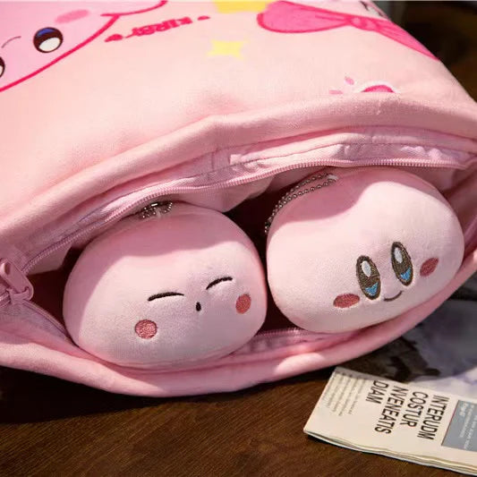 Kirby Plush Pillow with 6 Mini Plushies Set