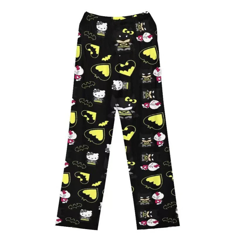 Hello Kitty x Batman Print Lightweight Pajama Pants