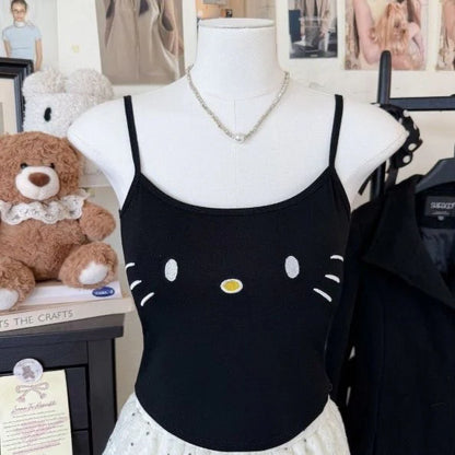 Hello Kitty Print Cami Top with Built-in Bra