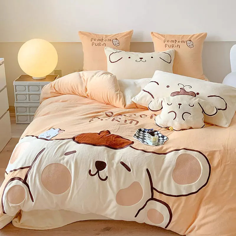 Sanrio Milk Fleece Soft Thickened Winter Warm Bedding Sheet