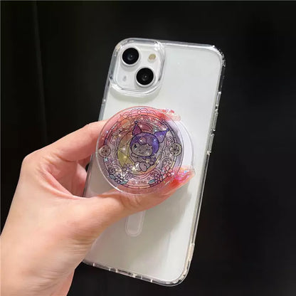 Sanrio Characters Stained Glass Pattern Glitter Magsafe PopSocket