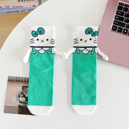 Hello Kitty Hand-Holders Mid Calf Socks