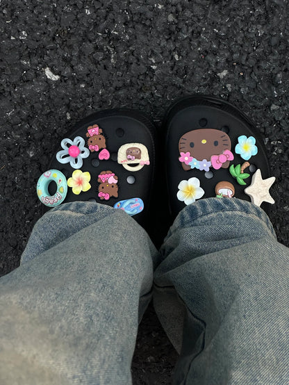 Tan Hellokitty Charms Cute Pack Pins Shoe Decoration Croc Accessories for Croc Bags Clogs Slides