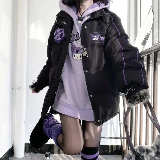 Kuromi and Cinnamoroll Puffer Jacket