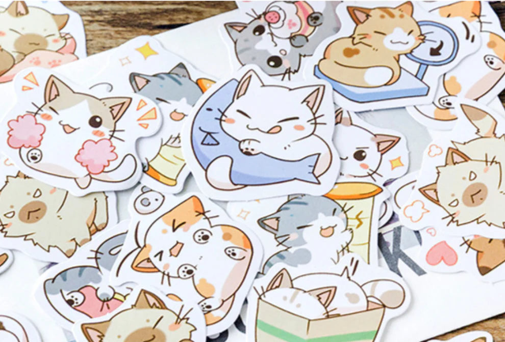Little Chibi Cat Stickers – 45 Expressive Kitty Designs