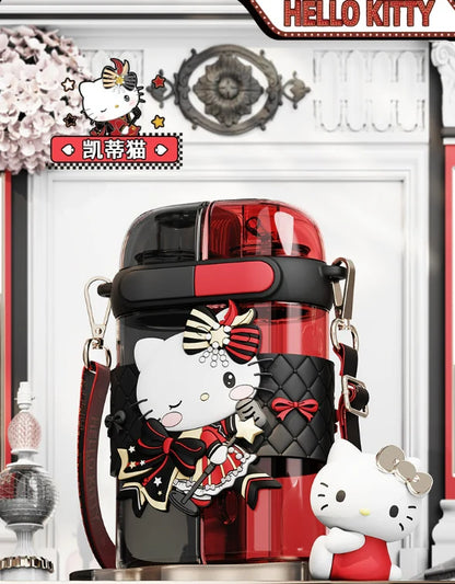 Sanrio Two-Tone Water Bottle with Dual Drinking Spouts – 640ml