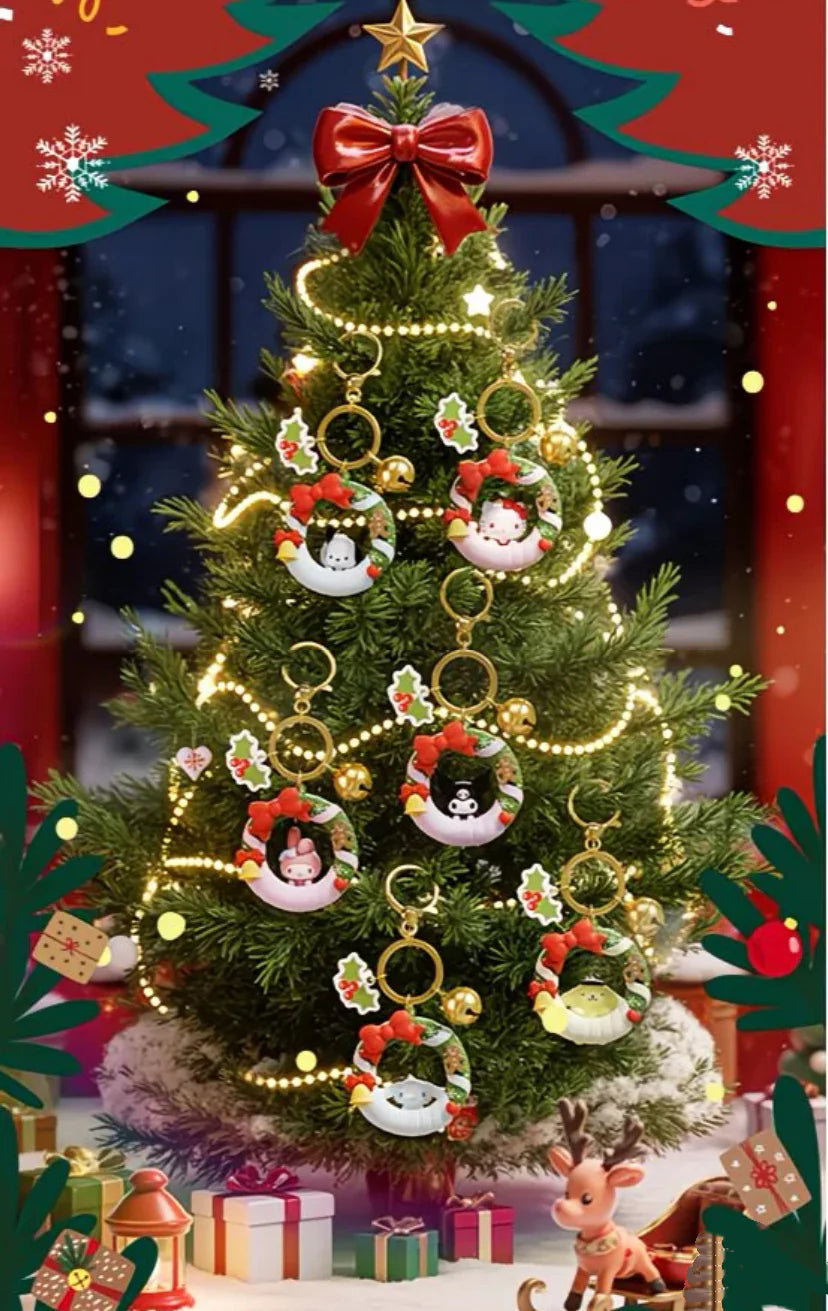 Sanrio Christmas Wreath Keychain