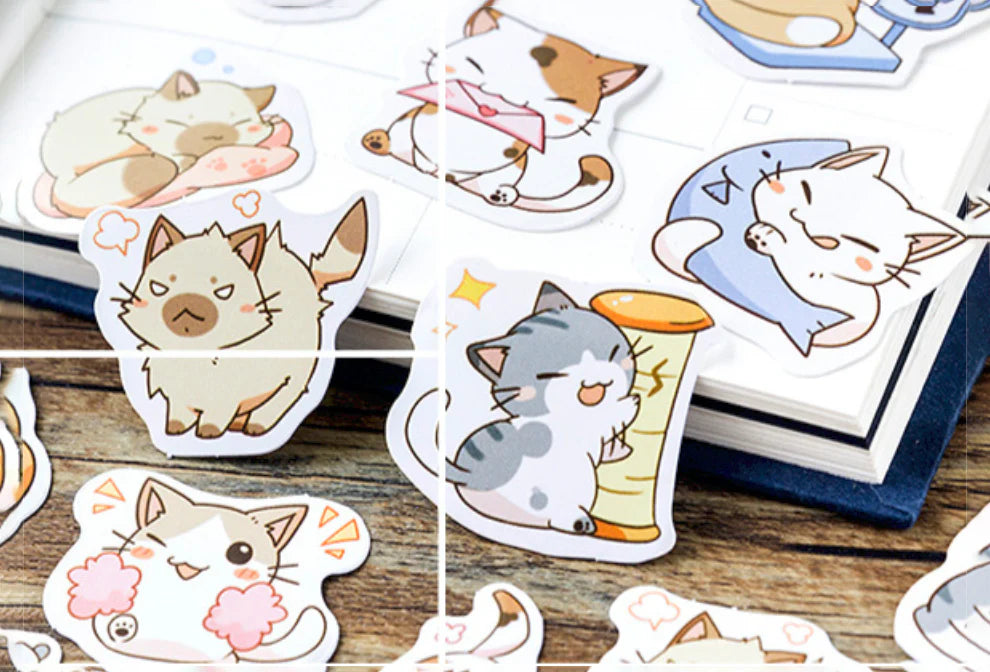 Little Chibi Cat Stickers – 45 Expressive Kitty Designs