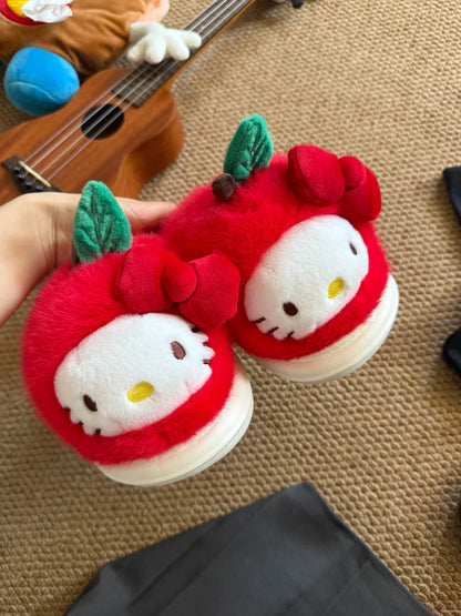 Hello Kitty Apple & Pear Plush Slippers