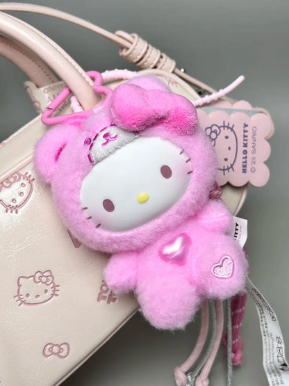 Hello Kitty Teddy Pajamas Plush Keychain