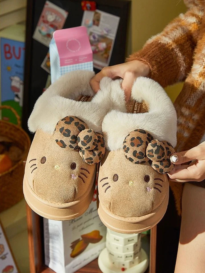 Hello Kitty Fuzzy Slippers – Cozy & Cute Indoor/Outdoor Wear