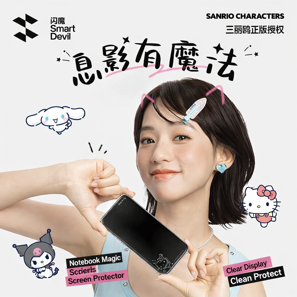 Sanrio Cute Tempered Glass Film for iPhone