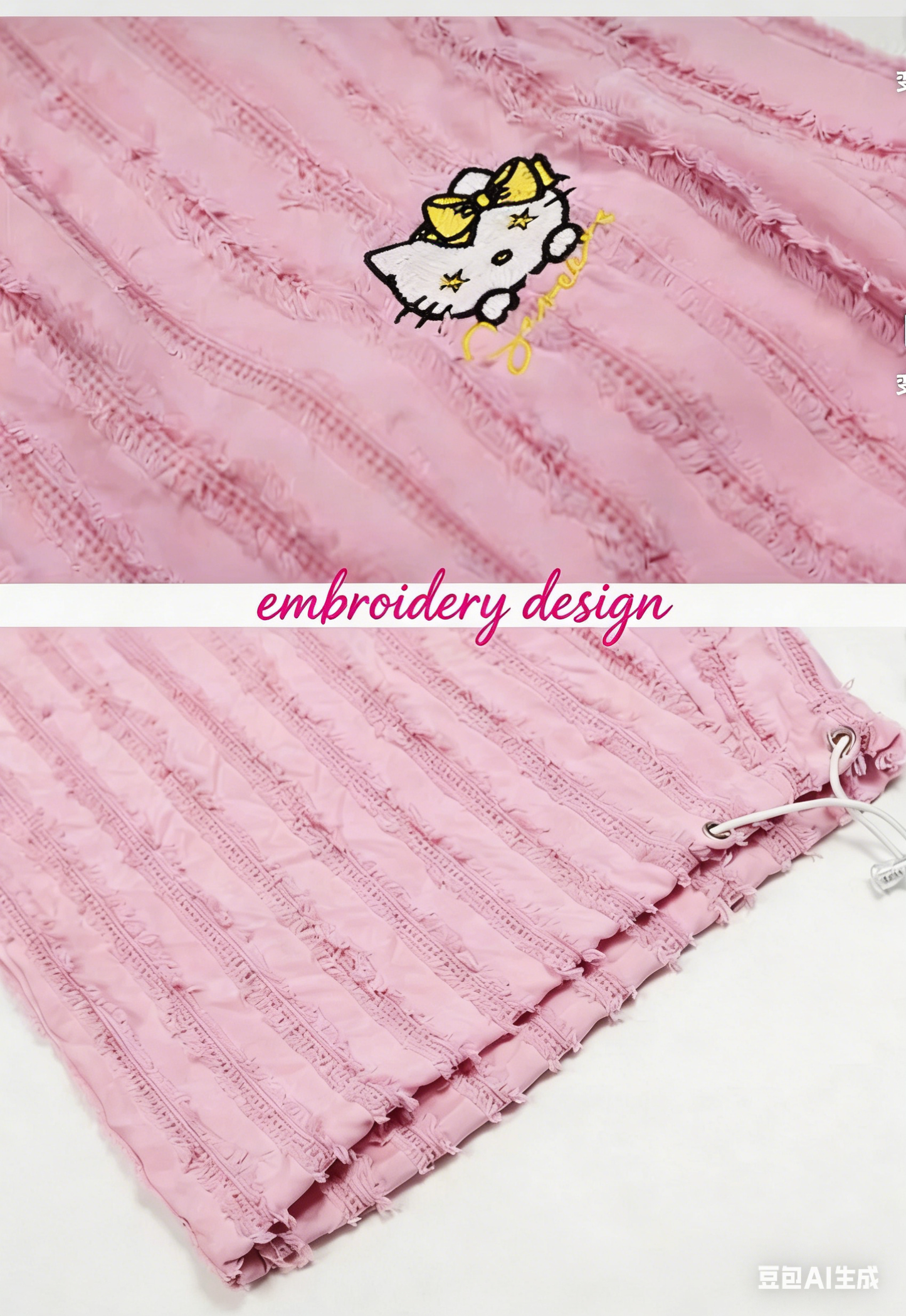 Hello Kitty Sweet Rebel Distressed Stripe Pants