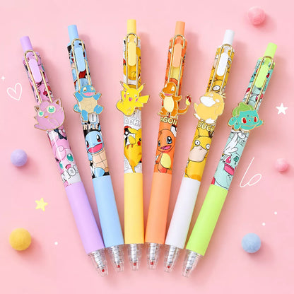 Pokemon Pocket Monster Pals Gel Pens Set- Includes 6 Pen