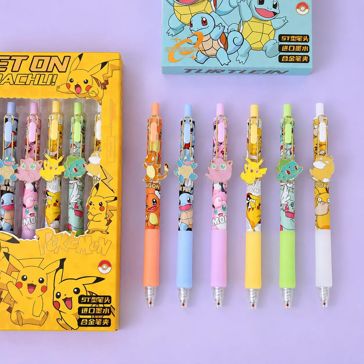 Pokemon Pocket Monster Pals Gel Pens Set- Includes 6 Pen