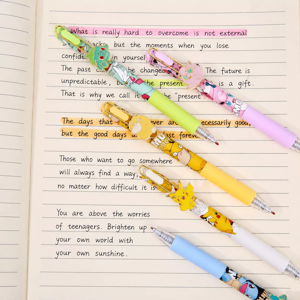 Pokemon Pocket Monster Pals Gel Pens Set- Includes 6 Pen