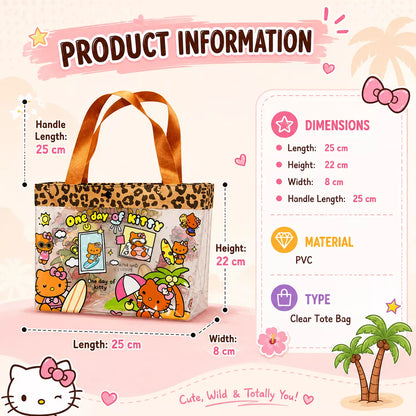 Leopard Print Hello Kitty Clear Tote Bag