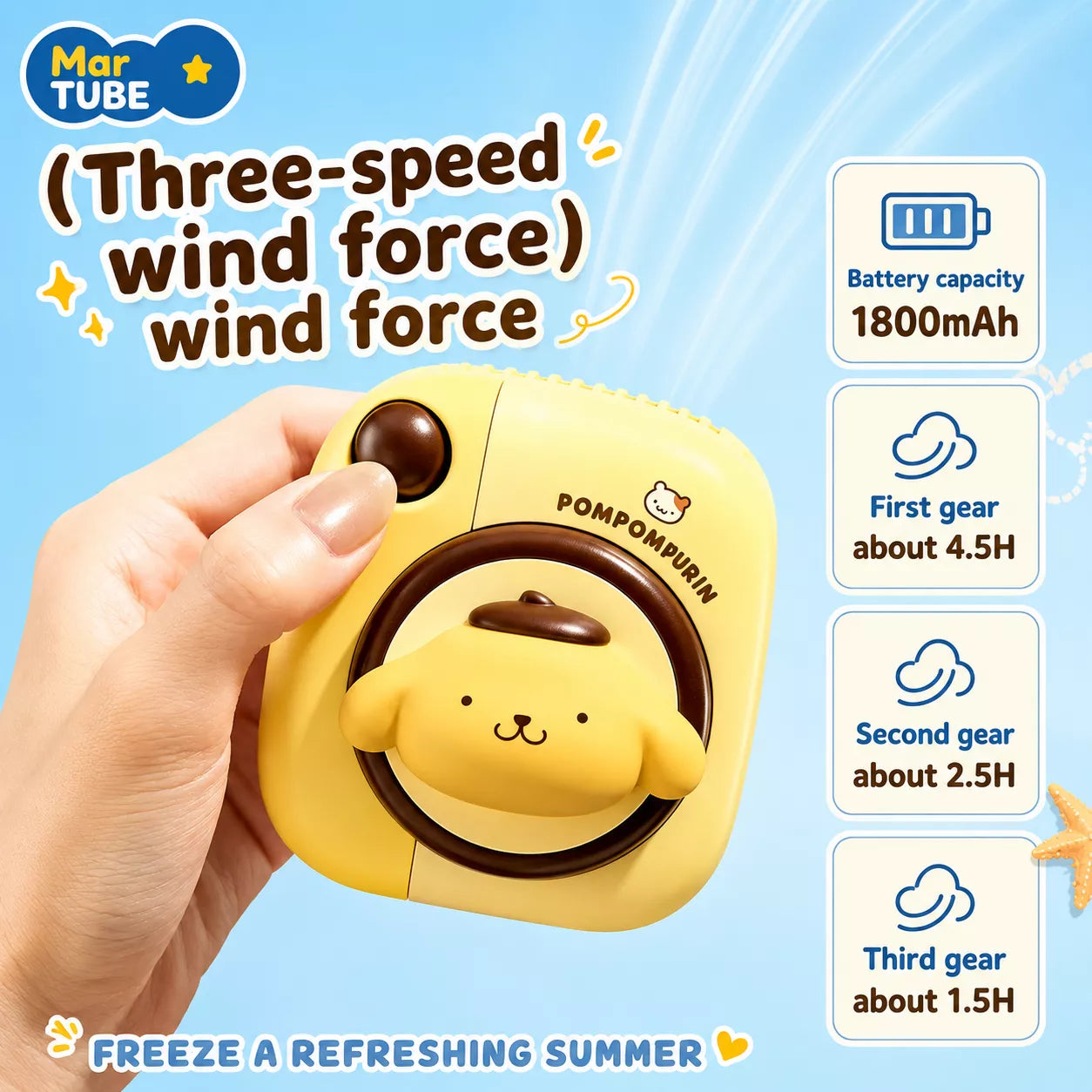Sanrio Camera-Shaped Neck Fan