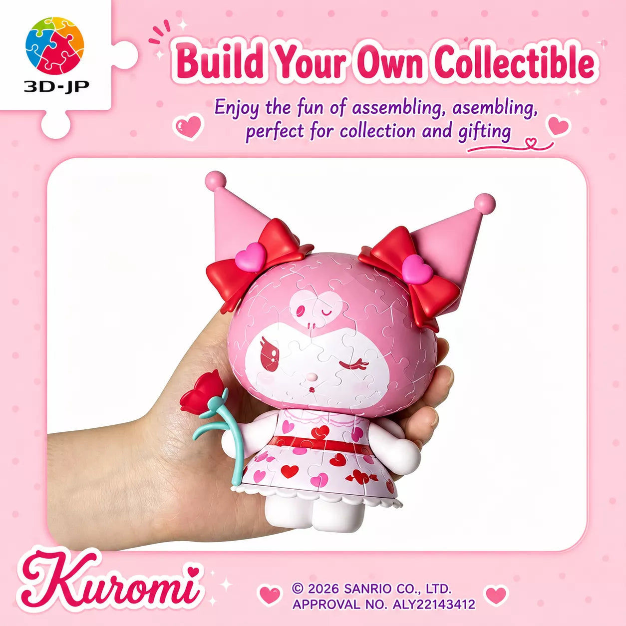 Kuromi 3D Crystal Puzzle Figure (89PCS)