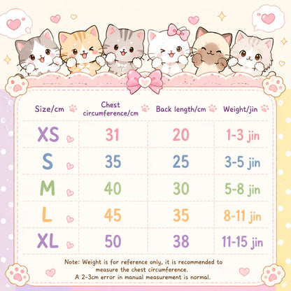 Hello Kitty Breathable Striped Pet Vest for Small Dogs & Cats