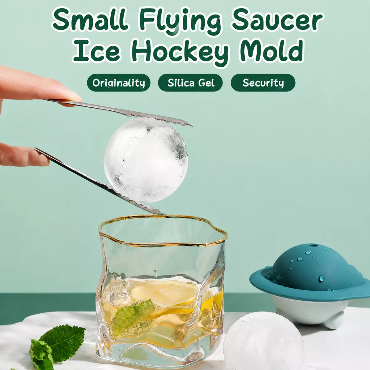 Globe Ice Cube Maker （Silicone ）Ice Mold for Juice Cocktail Whiskey, etc