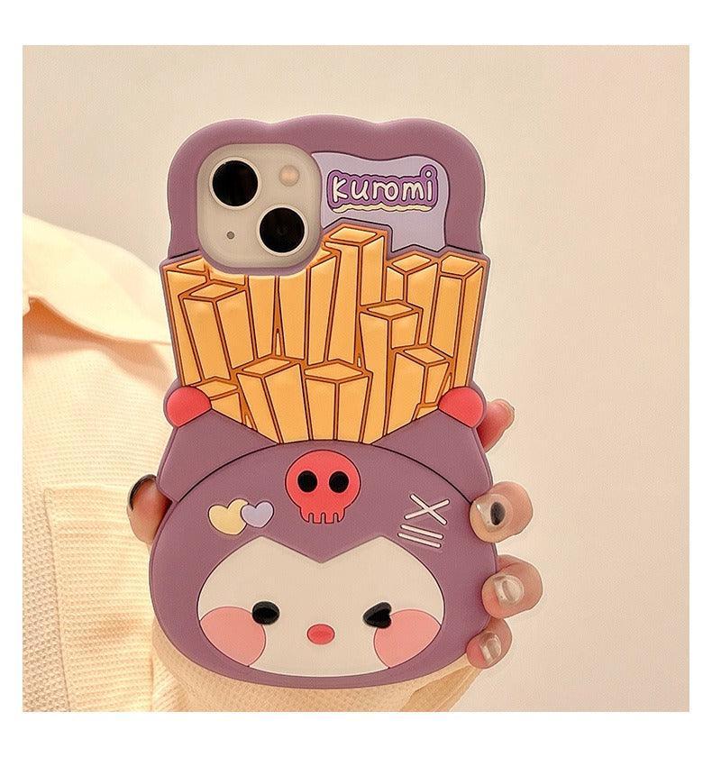 Hello Kitty, Kuromi Hamburger and French Fries Phone Case