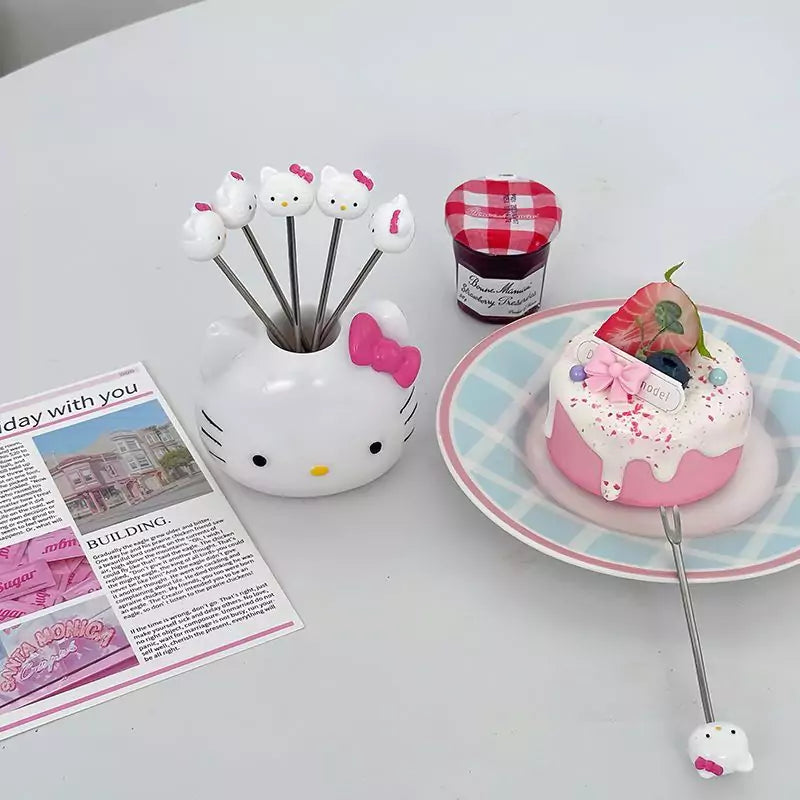 Hello Kitty Fruit Forks Set