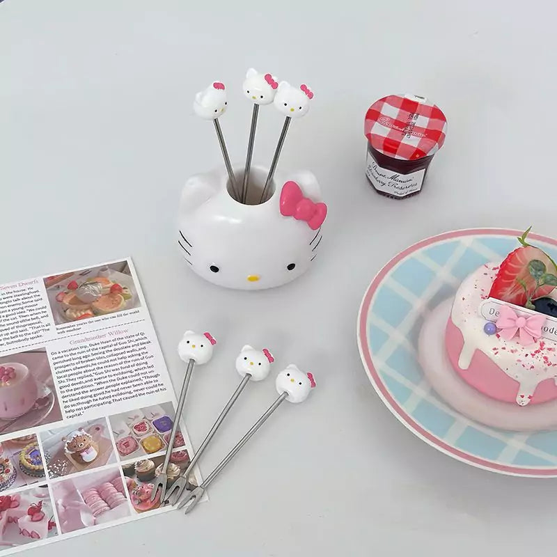 Hello Kitty Fruit Forks Set