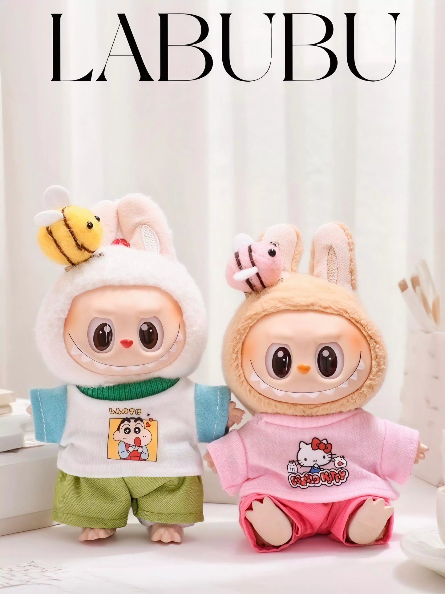 Labubu Outfit Set – Hello Kitty & ShinChan Style
